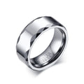 Tungsten Steel Smooth Face Ring for Men